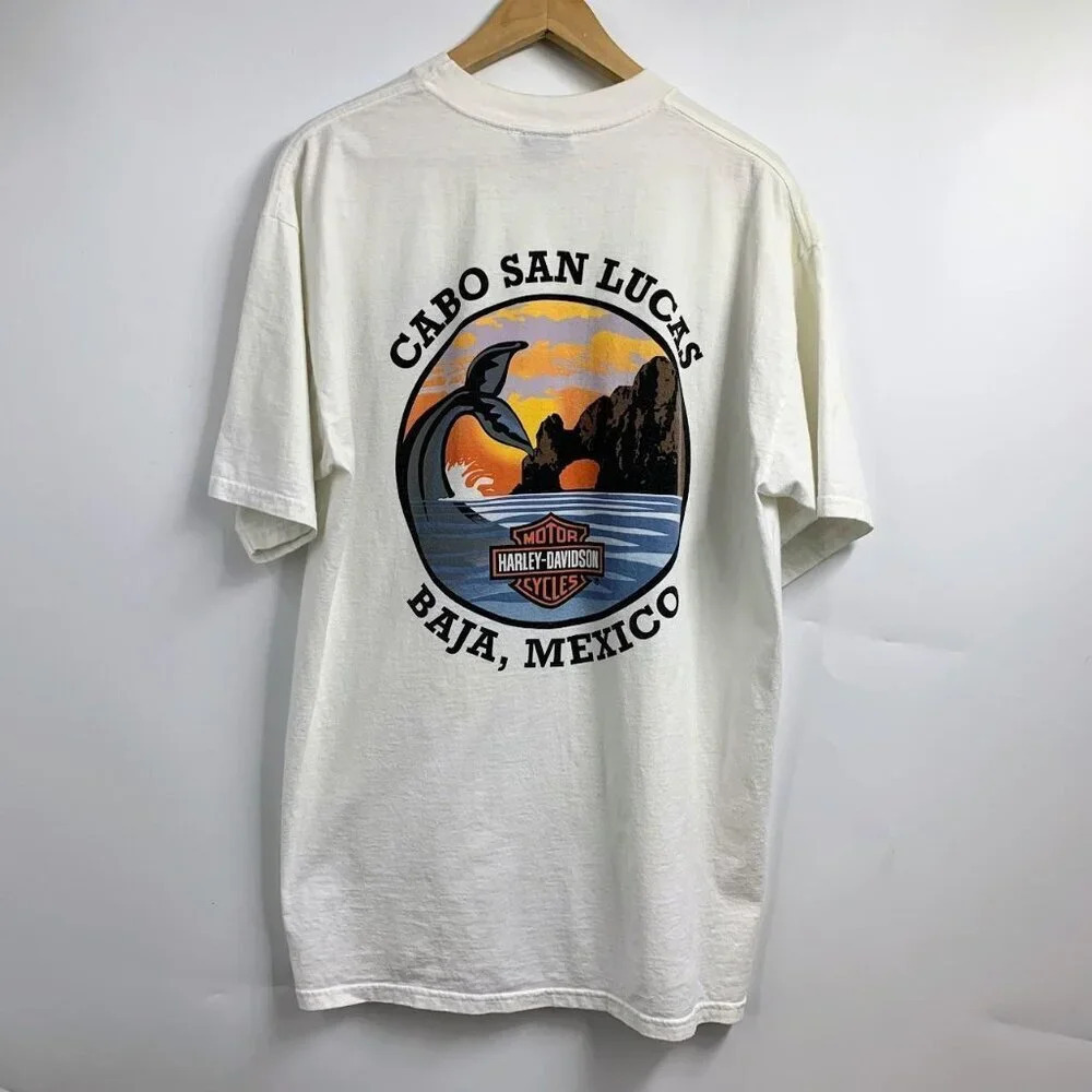 Harley Davidson Men's Whale Tail Ocean Sunglasses Crew Neck Short Sleeve Size XL